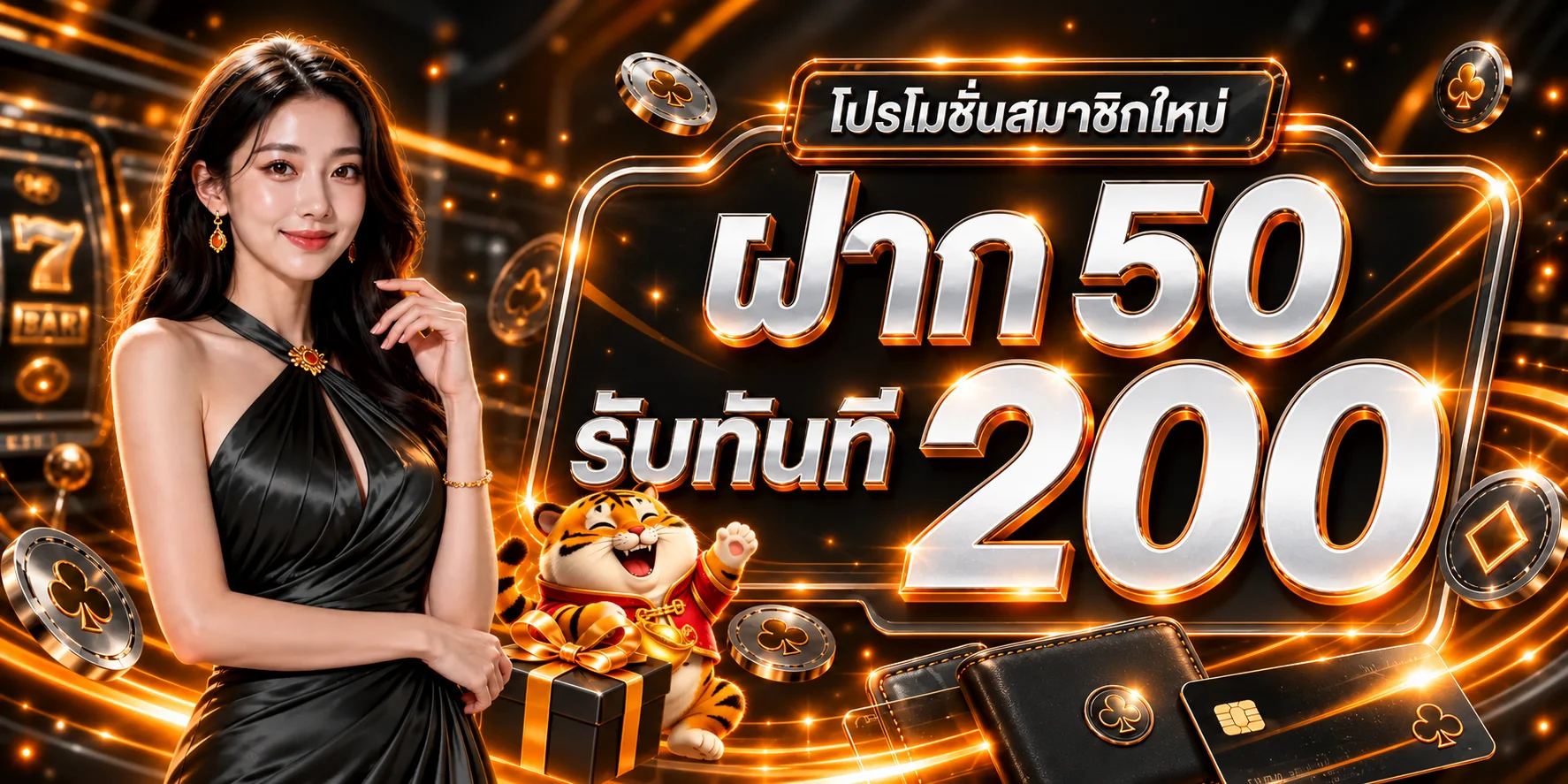โปรโมชั่นสมาชิกใหม่ TEMTUNG พร้อมตัวละครเสือ